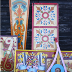 Tall Colourful Funfair Signs - Swing Chair ride 